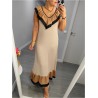 VESTIDO VOLANTE  BEIGE