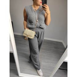 PANTALON PATA ELEFANTE GRIS