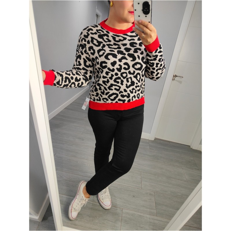 JERSEY LEOPARDO RAYA ROJA