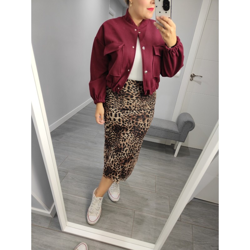 FALDA TUL LEOPARDO CAMEL