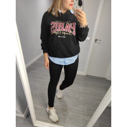 SUDADERA PARIS NEGRA