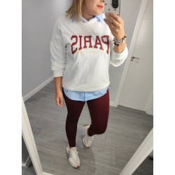 SUDADERA PARIS BLANCA