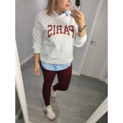 SUDADERA PARIS BLANCA