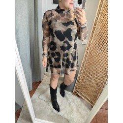 VESTIDO TULL LEOPARDO