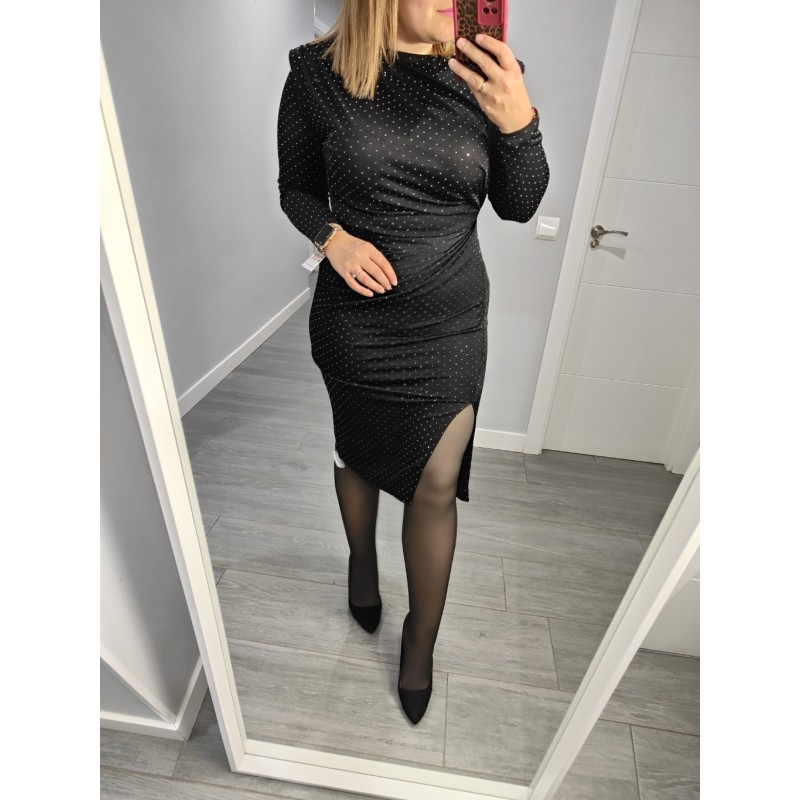 VESTIDO BRILLOS NEGRO