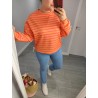 SUDADERA RAYAS NARANJA