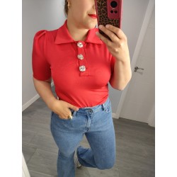 POLO ROJO BOTONES