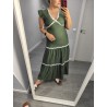 VESTIDO LARGO DETALLE BLANCO VERDE