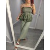 PANTALON LARGO LINO VERDE