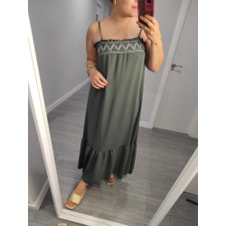 VESTIDO DETALLE NIDO VERDE