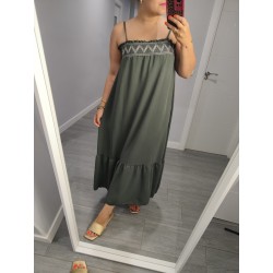 VESTIDO DETALLE NIDO VERDE