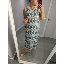 VESTIDO ETNICO AZUL