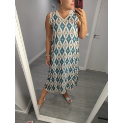 VESTIDO ETNICO AZUL