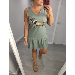 VESTIDO PERRO VERDE