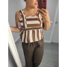 CAMISETA DOBLE COLOR MARRON