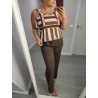 CAMISETA DOBLE COLOR MARRON