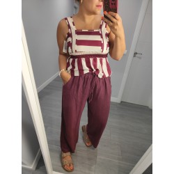 CAMISETA DOBLE COLOR GRANATE