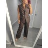 CONJUNTO BOTON ORO MARRON