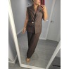 CONJUNTO BOTON ORO MARRON