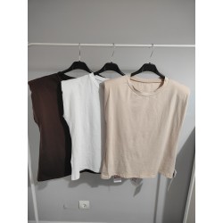 CAMISETA HOMBRERAS MARRON