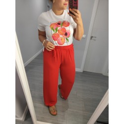 PANTALON ANCHO ROJO