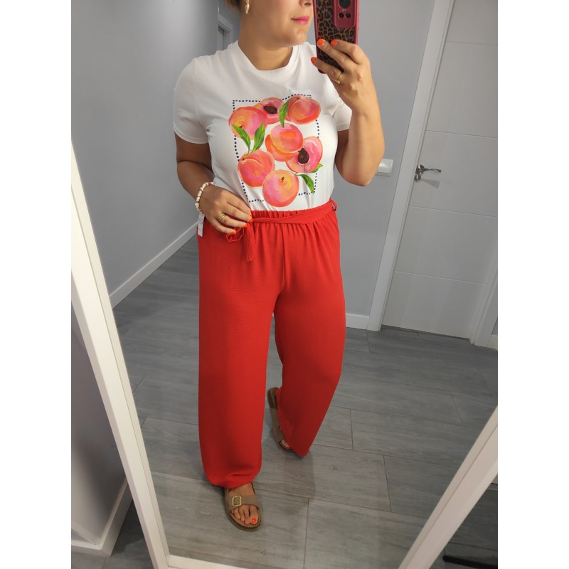 PANTALON ANCHO ROJO