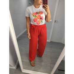 PANTALON ANCHO ROJO