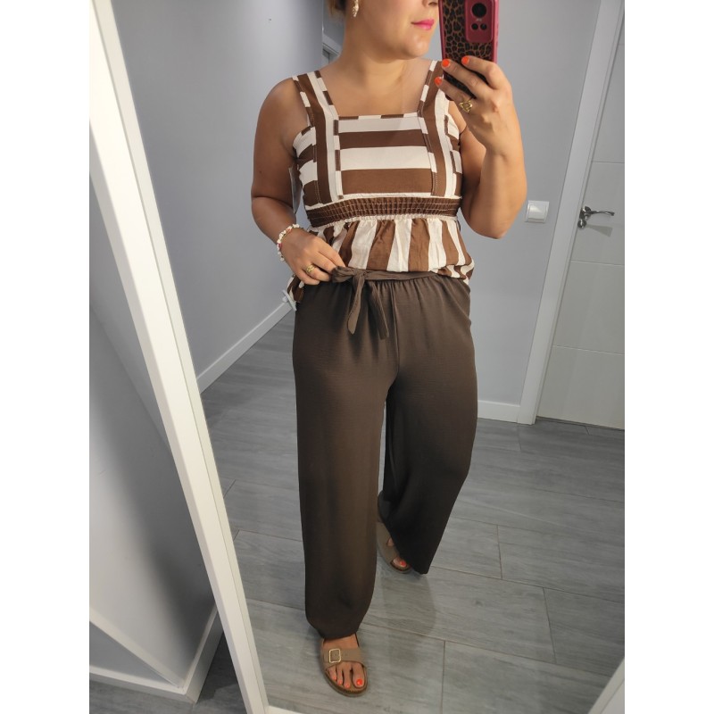 PANTALON ANCHO MARRON
