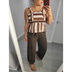 PANTALON ANCHO MARRON