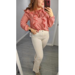 BLUSA VICHY VOLANTE